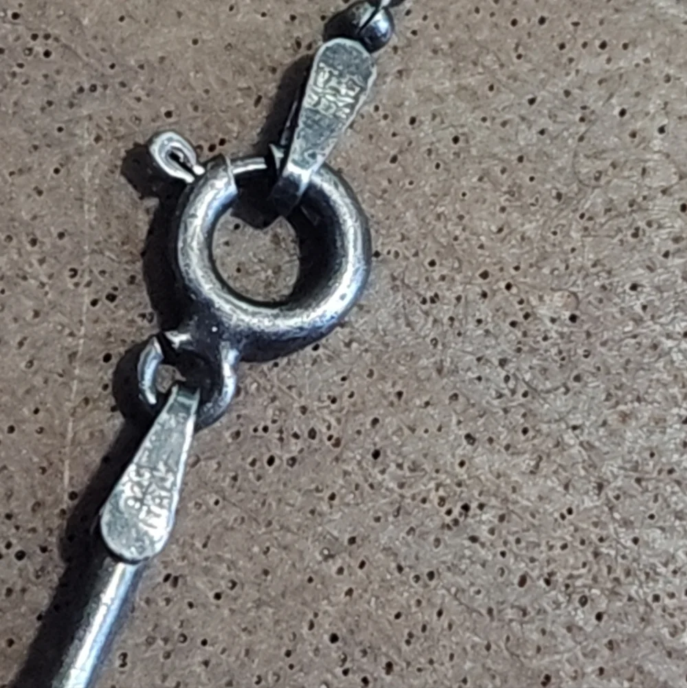 Vtg 925 Italy Silver Pendant Necklace St Mary Conceived Without Sin Pray For Us